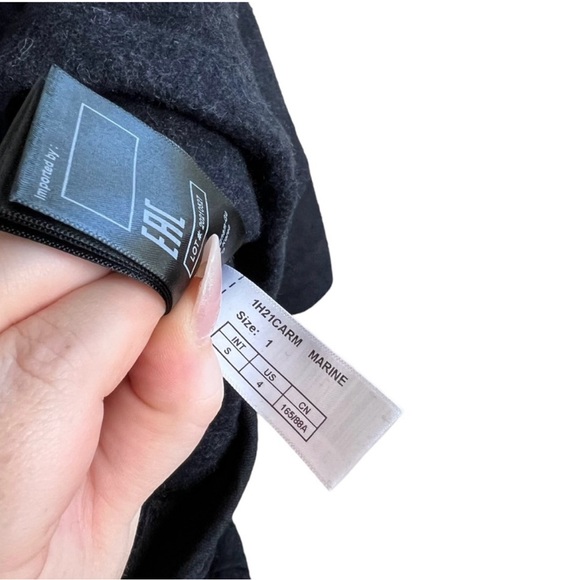 BA&SH Carmel Plaid Wool Blend Button Up
Shirt Jacket Marine Blue - Picture 6 of 7